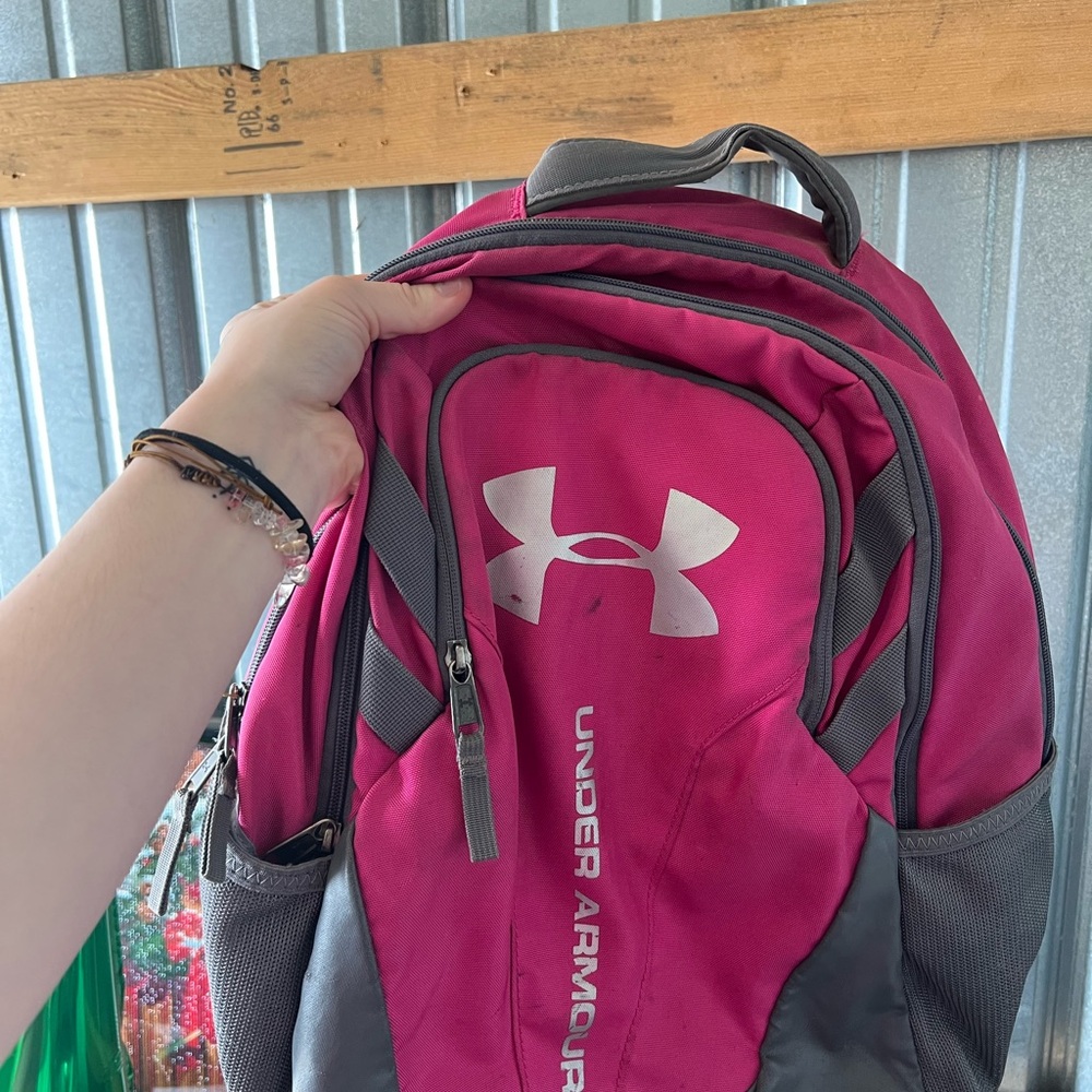 Under Armour Pink and Gray Backpack